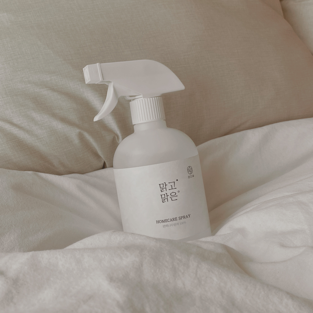 편백나무원액100% 맑고맑은 스프레이 피톤치드 편백수 새집증후군제거방법 새가구 집먼지 탈취 새차 탄 곰팡이 냄새제거 침대 이불 셀프 원인 500ml+큐브50g