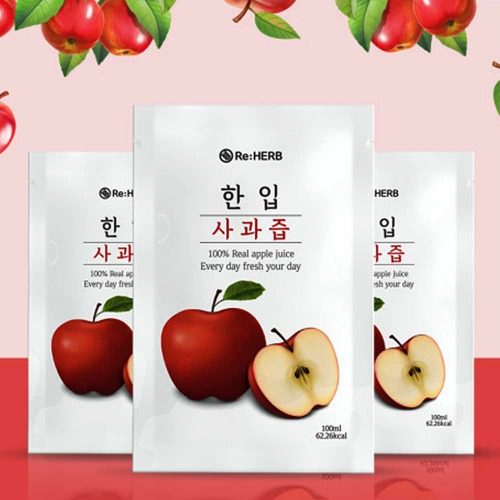 (4박스) 100% 국내산 NFC 착즙 사과즙 주스 100ml 30포
