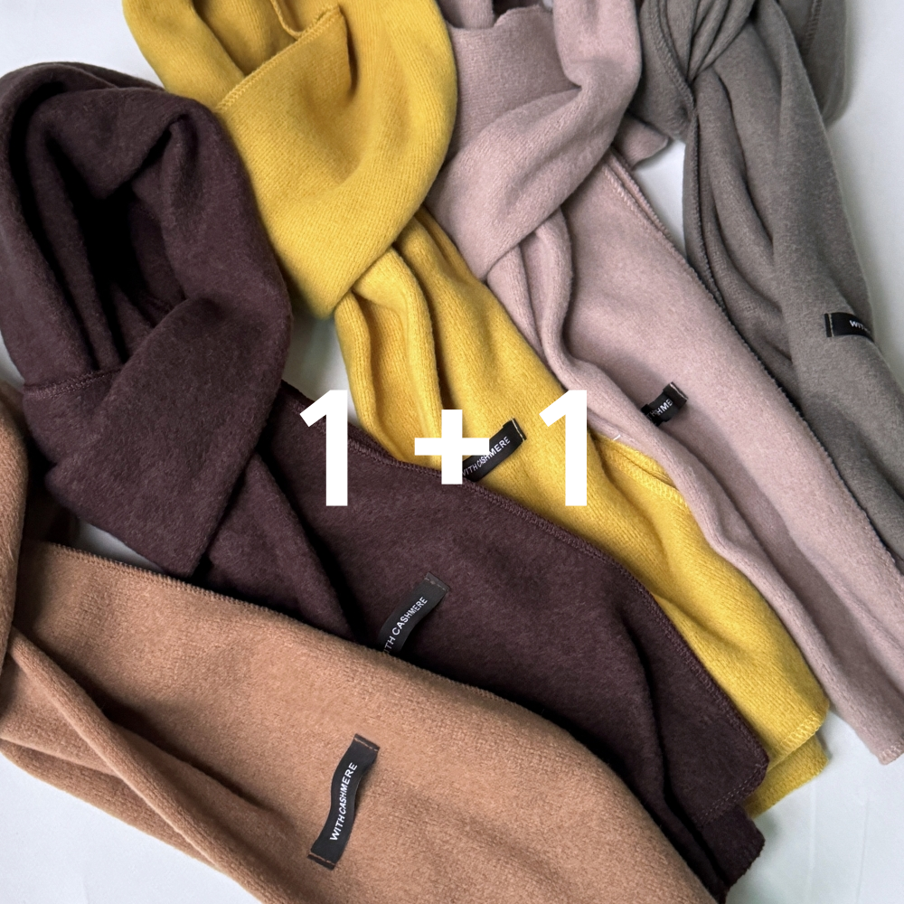 1+1 숏머플러 미니목도리 목돌이 짧은목도리 몽골캐시미어