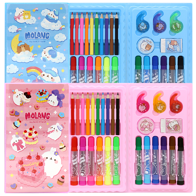 몰랑이 색연필 사인펜 꾸미기 세트 유아동 초등학생 입학식 캐릭터 문구 생일선물 답례품 제품 이미지