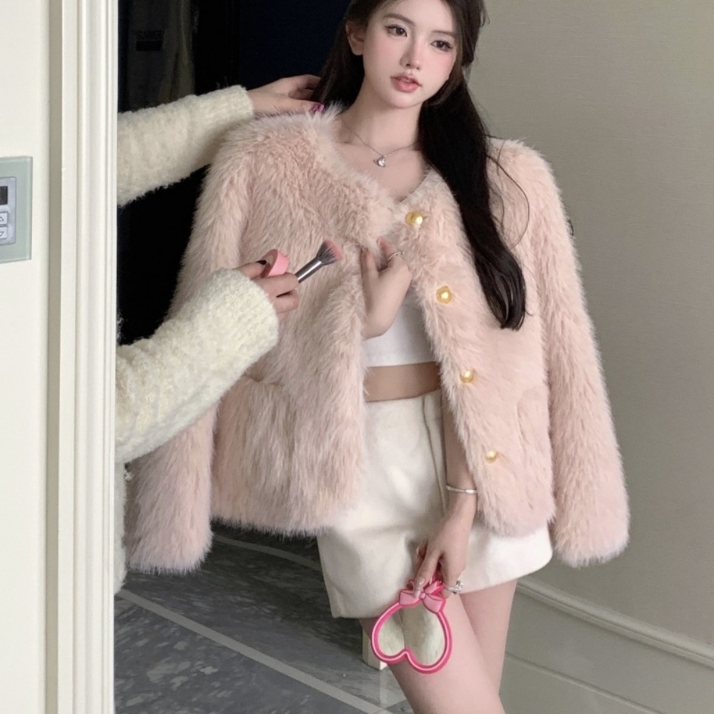 페이크퍼 롱코트 겨울 에코퍼 모피 윈터 롱 코트 인조모피 명품스타일 이미지 1