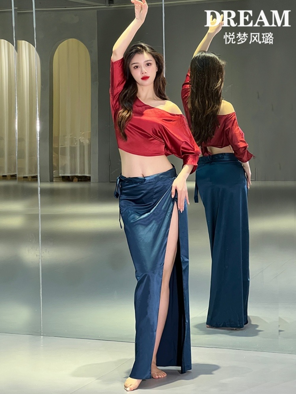 라틴댄스복 줌바 공연 사교 스포츠 연습 방송 라인댄스 무대의상 - 상세 이미지 2