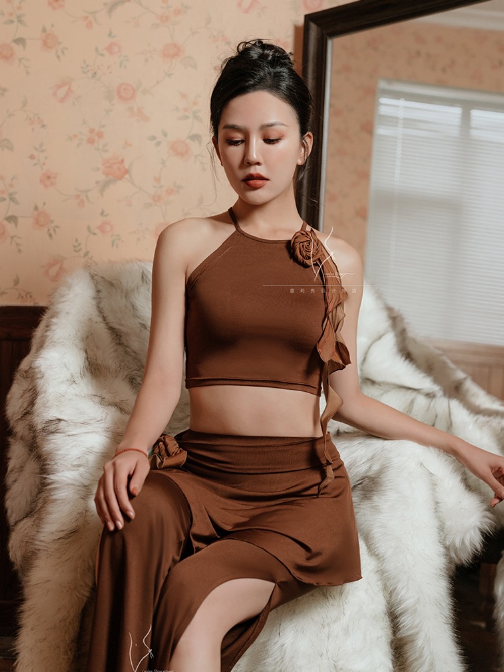 라틴 라인 밸리 댄스복 태국식 드레스 수술 원피스 공연복 - 상세 이미지 3