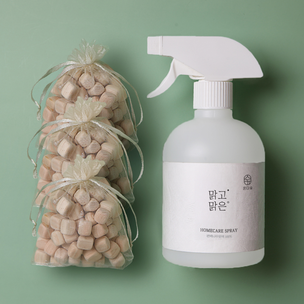 온다숲 아토피등록 차량용 탈취제 차량 자동차 에어컨 히터 담배 냄새 제거 500ml+큐브3개