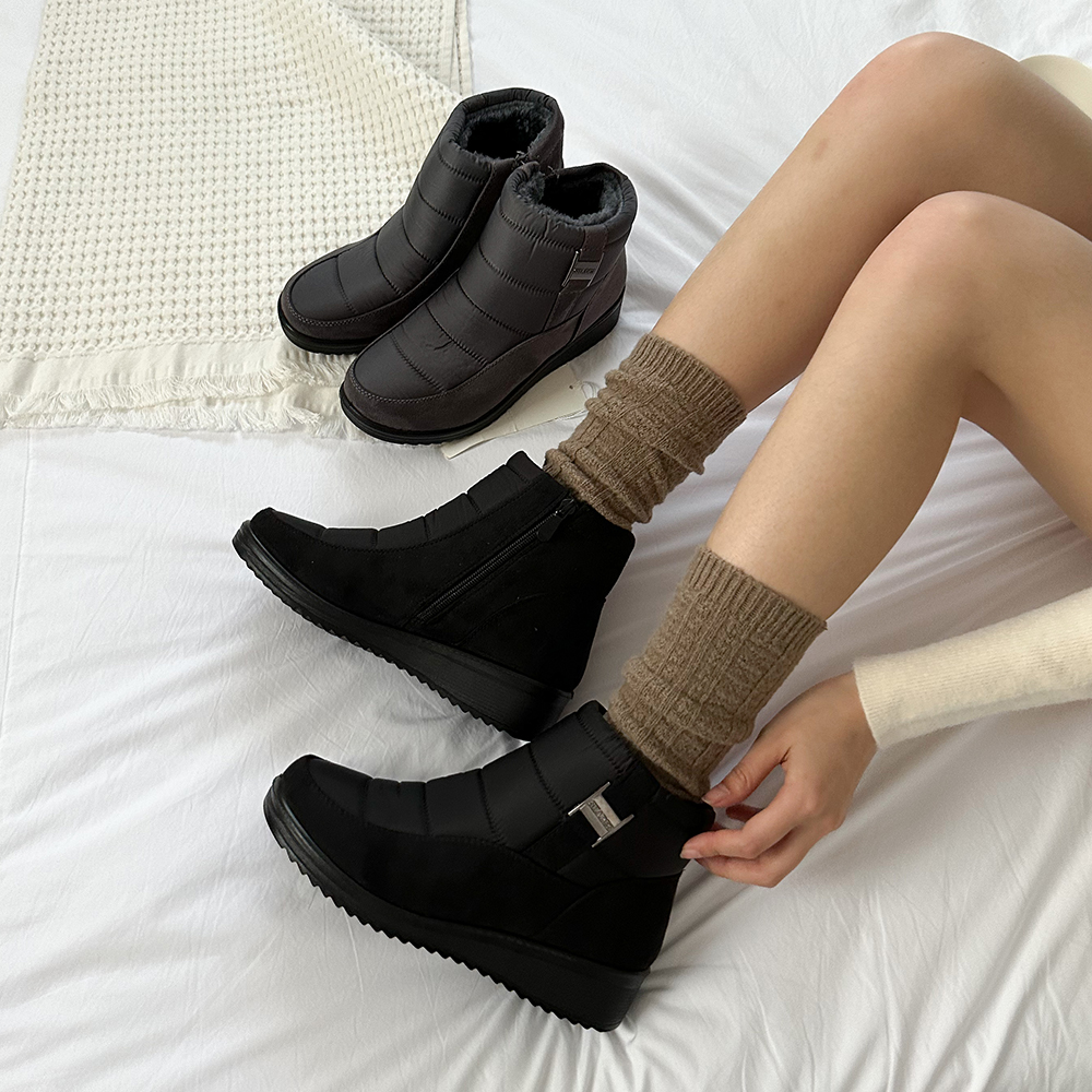 슈리오 겨울 방한 통굽 여성 패딩부츠