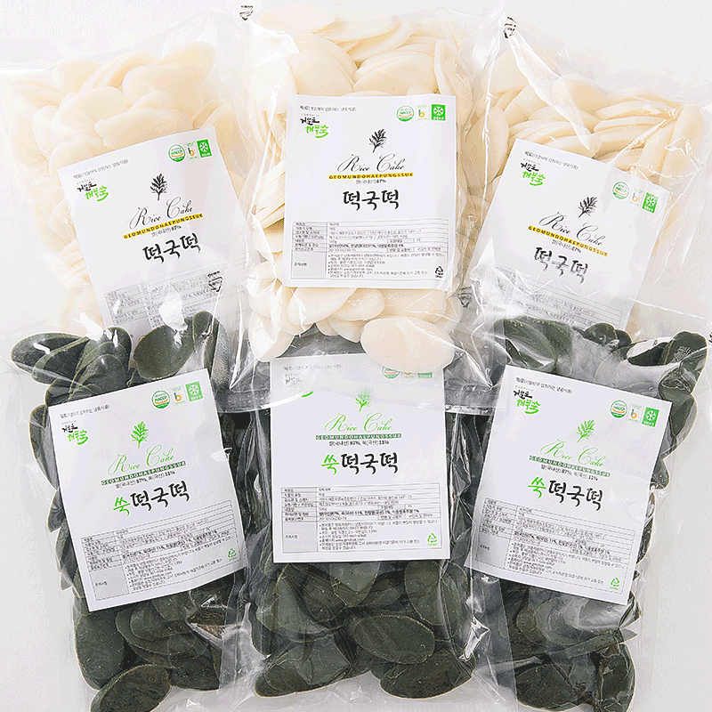 거문도해풍쑥 흰떡국떡, 쑥떡국떡 세트