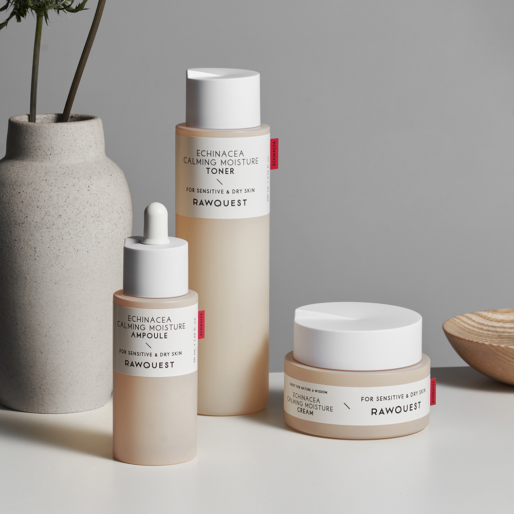 [로우퀘스트] 에키네시아 풀세트 3종 (토너200ml+앰플50ml+크림50ml) - 상품 이미지