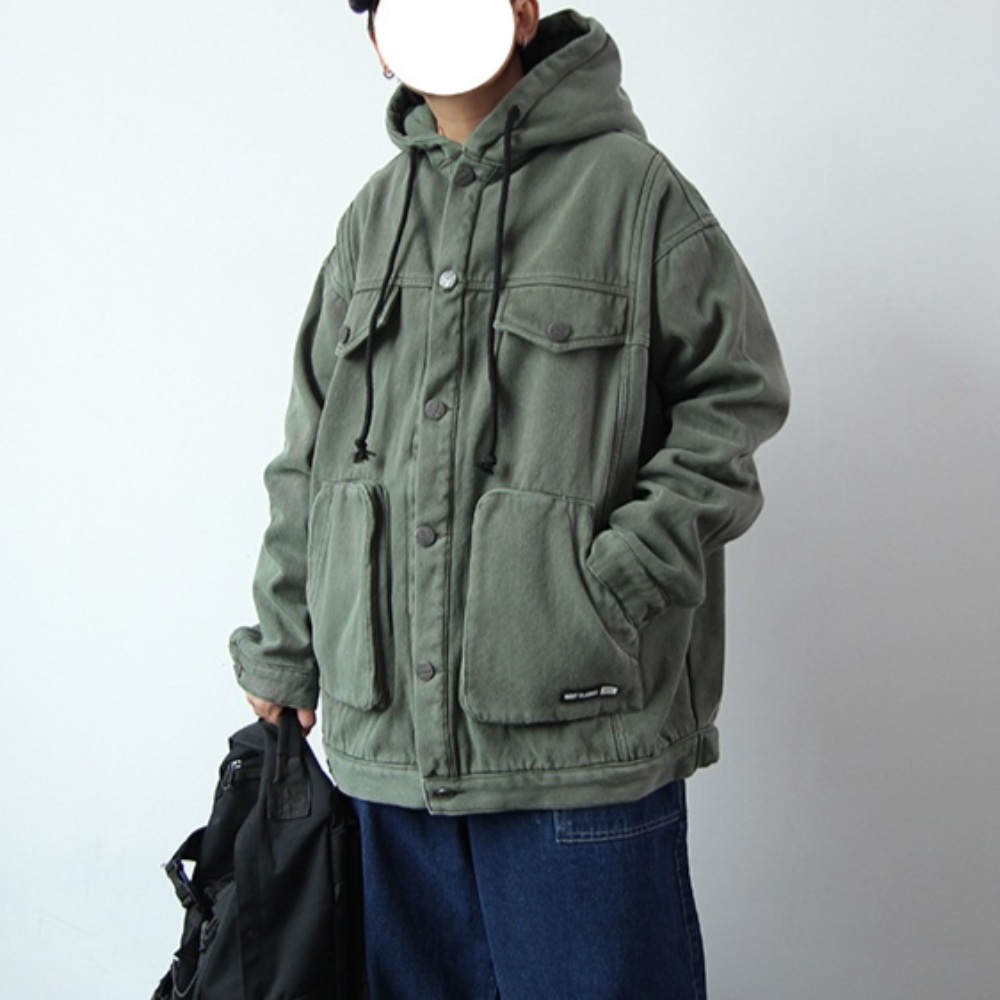 시티보이 일본풍 안감누빔 빈티지 야상 점퍼 모자달린 패딩 자켓 빅사이즈 작업복 루즈핏 힙한 상품 이미지