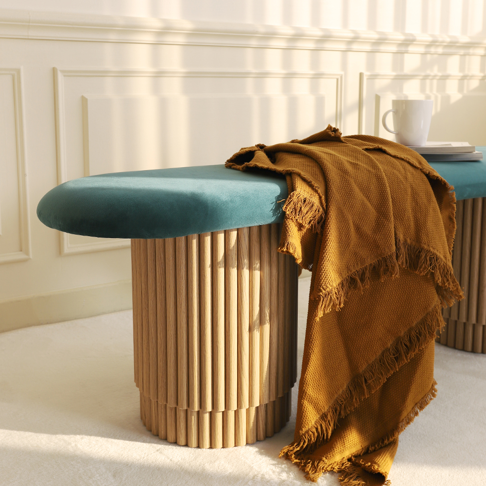 리암 3인용 벨벳 패브릭 템바보드 식탁벤치의자 인테리어 카페 벤치 1400 CL500