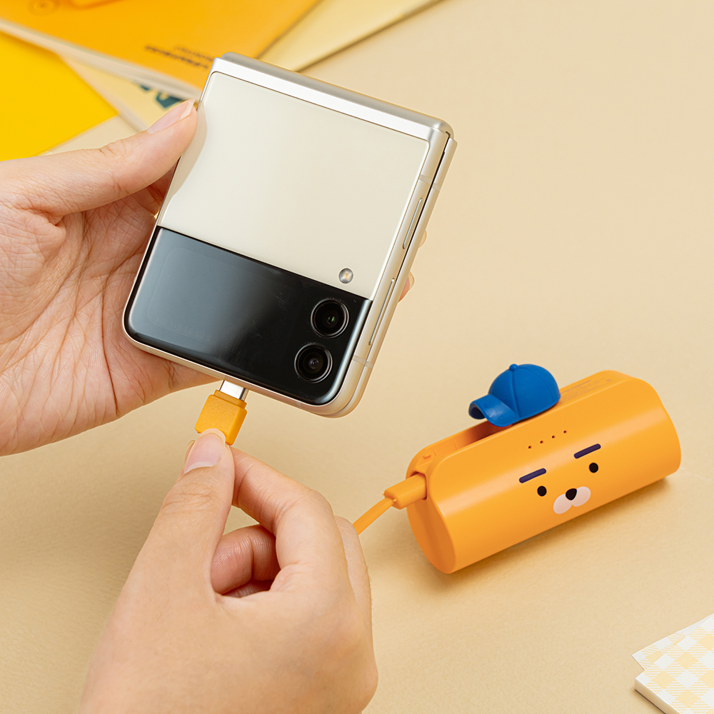 카카오프렌즈 힙스터 도킹형 보조배터리 5000mAh, C타입 춘식이 - 상세 이미지 5