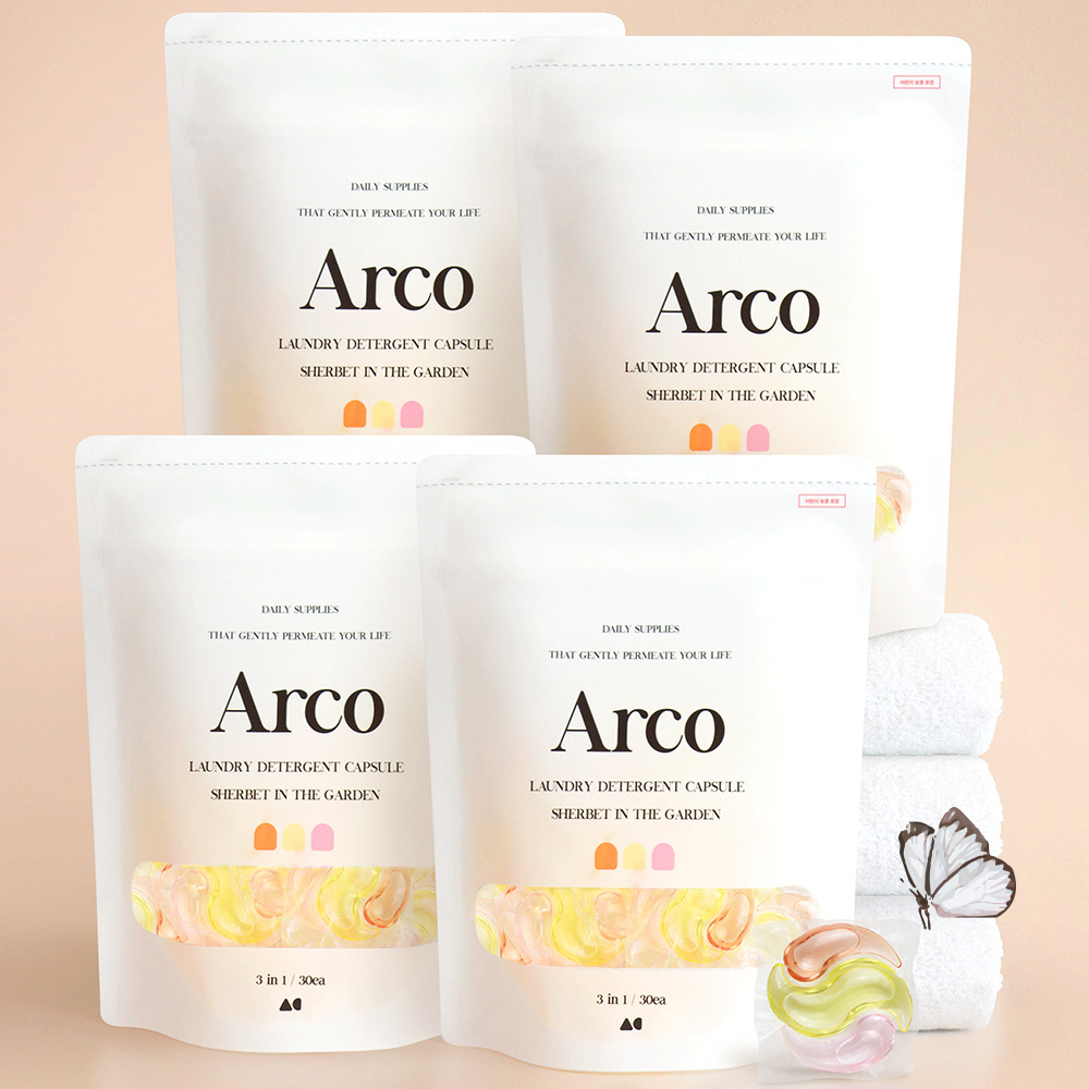 아르꼬 3in1 고농축 캡슐세제 60개+60개 일반 드럼 겸용 미세먼지 세탁세제