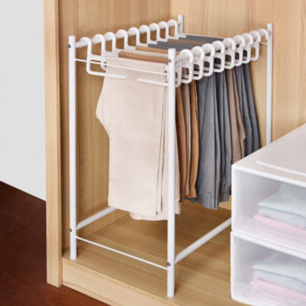 논슬립 바지걸이 스토리행거 고급형 자국없는 옷걸이 정리 인출식 카트형 전용 확장형