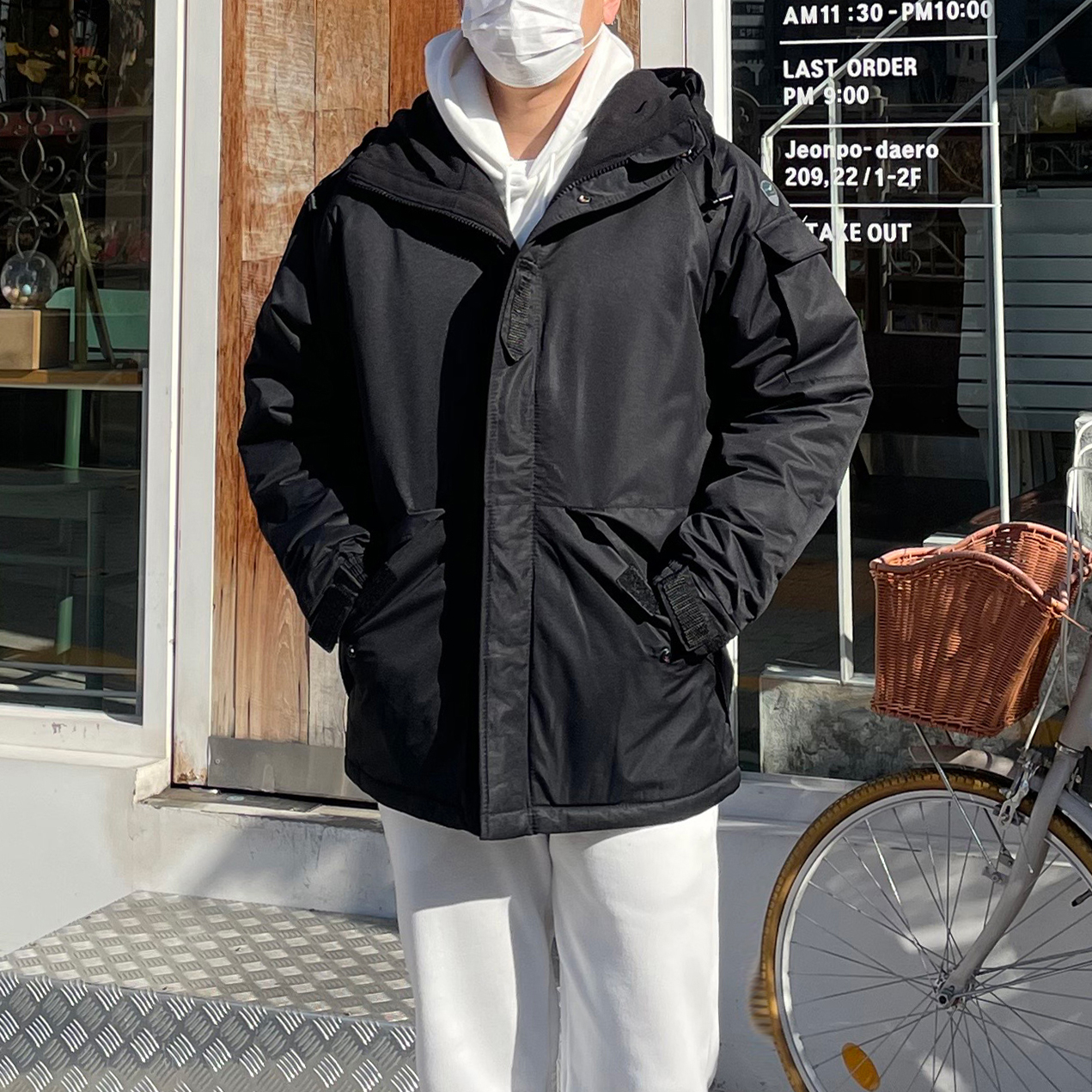 4XL까지 남자 방수 방풍 기모 안감 하이넥 항공 빅사이즈 후드 패딩 점퍼 - 상품 이미지