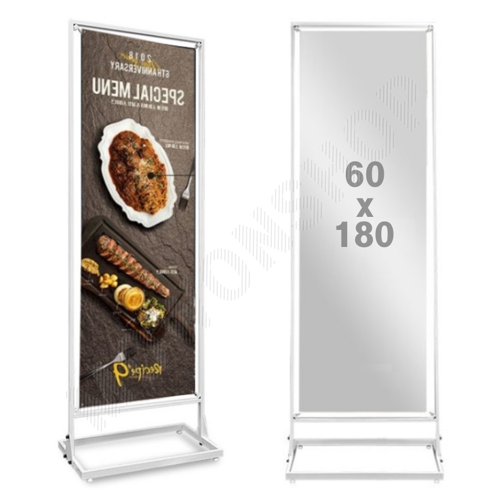 스프링배너 스틸배너 프레임 철제 배너 거치대 60x180 WT - 메인 이미지