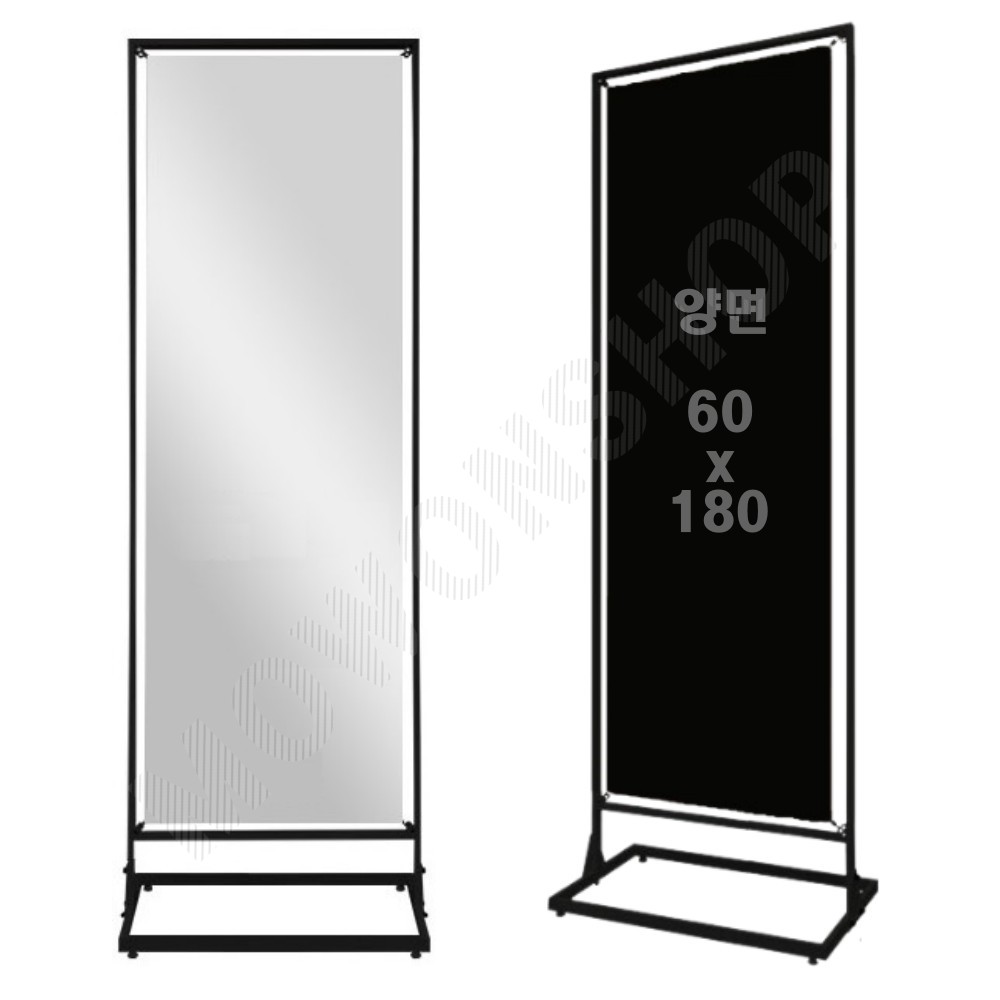 무료인쇄 스프링배너 스틸배너 프레임 철제 배너 거치대 양면 60x180 BK - 메인 이미지
