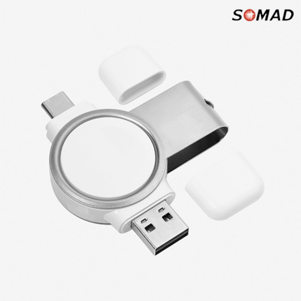 SOMAD 휴대용 스마트 갤럭시워치 애플워치 무선 충전기 - 상품 이미지
