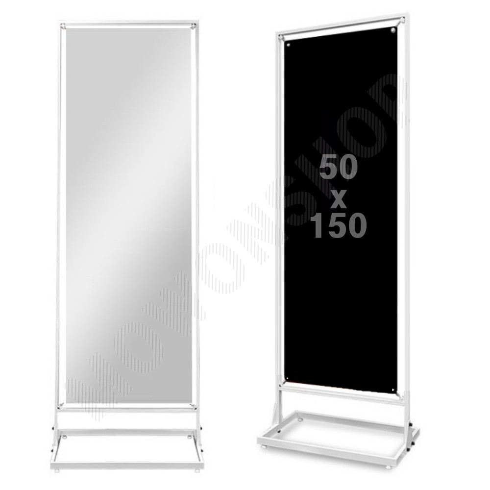 스프링배너 스틸배너 프레임 철제 배너 거치대 50x150 WT - 상품 이미지