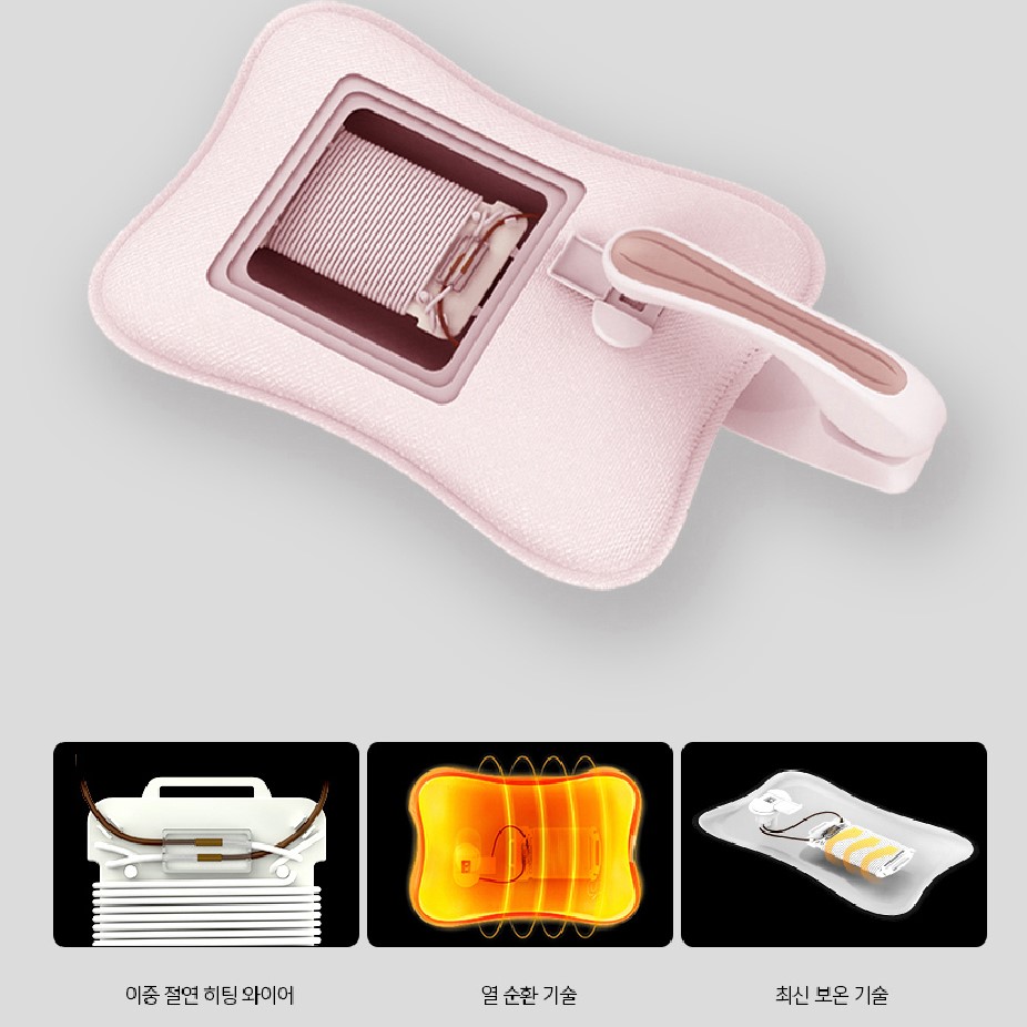 뜸열복대 생리통 완화 기계 온수찜질기 충전기 핫워터백 충전식