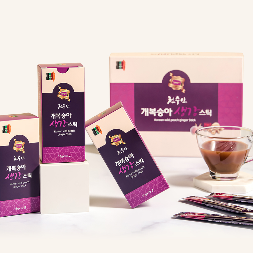 모가푸 개복숭아 생강스틱 농축액 스틱 실속형 30포1box 1개월분 기관지 항염스틱 - 상세 이미지 2