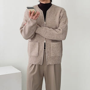 남자 오버핏 투웨이 집업 가디건 남자가디건 착용 후기 | 사이즈/핏 총정리 - 상품 이미지 3