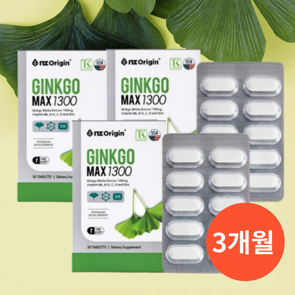 혈액순환 혈행케어 징코맥스 기억력 혈행개선 3개월분