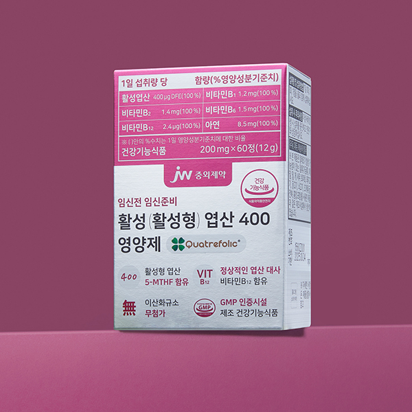 JW중외제약 임신전 임신준비 활성 활성형 엽산 400 영양제 60정, 6개 - 상세 이미지 3