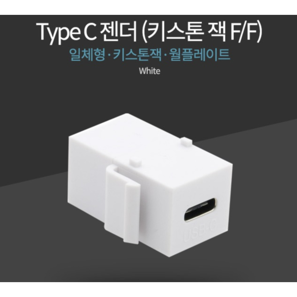 USB 3.1 C 타입 호환 키스톤 잭 일체형 월플레이트 벽부 인테리어 스피커 : 브이컴
