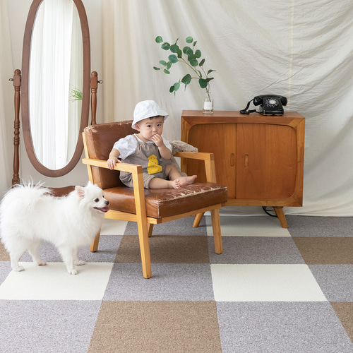 세븐펫 강아지 미끄럼방지 매트 타일 도톰카페트 50x50cm 1박스(16장)