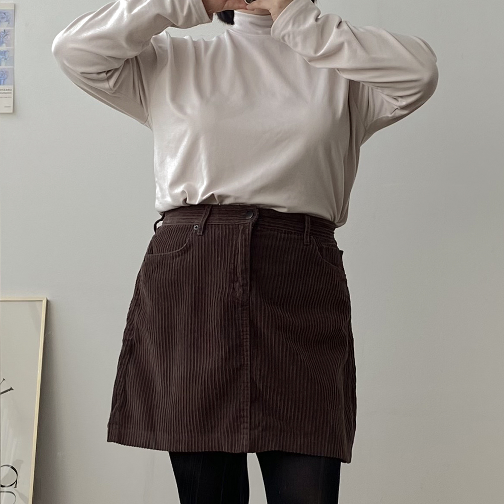골덴치마 겨울미니스커트 빅사이즈미니스커트 이미지
