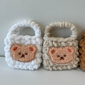 뜨개손가방 이어폰 케이스 [버즈2 아이팟 3세대 블루투스 프로 곰돌이 자... 개봉기 | 실사용 후기 - 상품 이미지 3