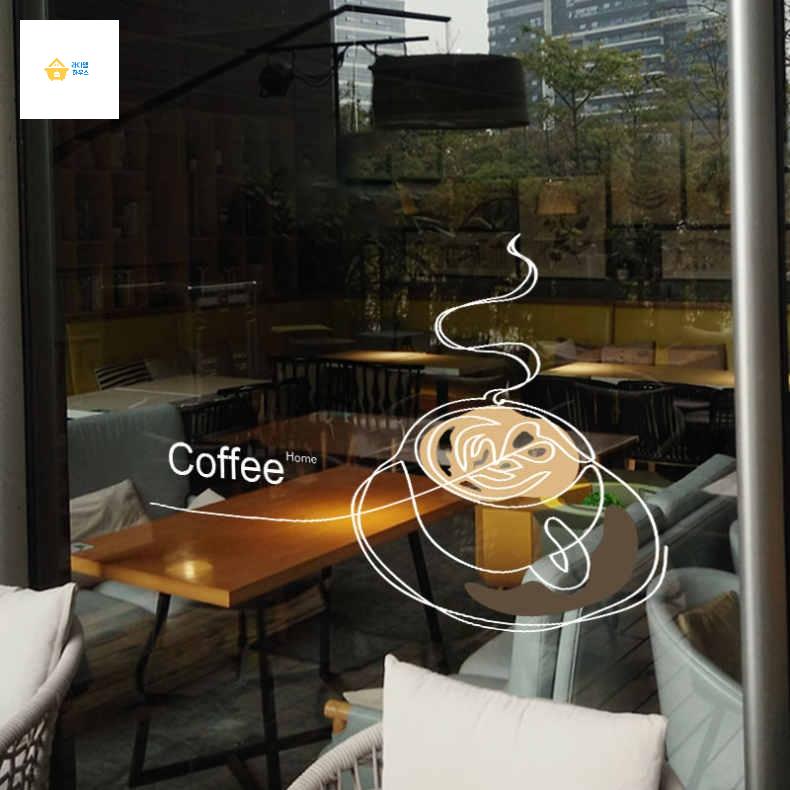 커피 글씨 커피잔 레터링 윈도우 창문 COFFEE 유리 스티커 시트지 카페 - 상세 이미지 5