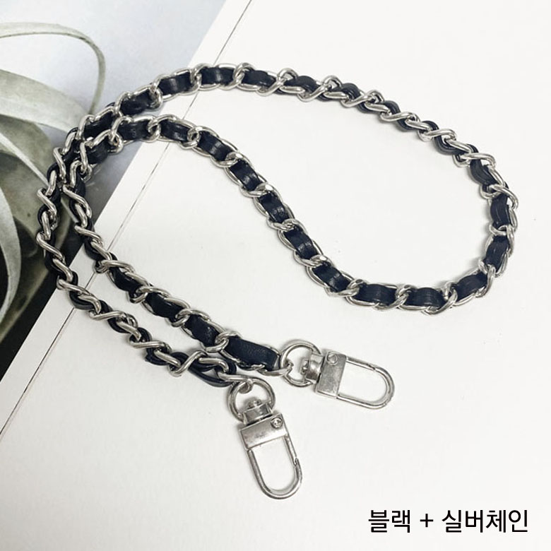 경량) 인조가죽 골드 실버 체인 가방끈 가방스트랩 - 상세 이미지 3