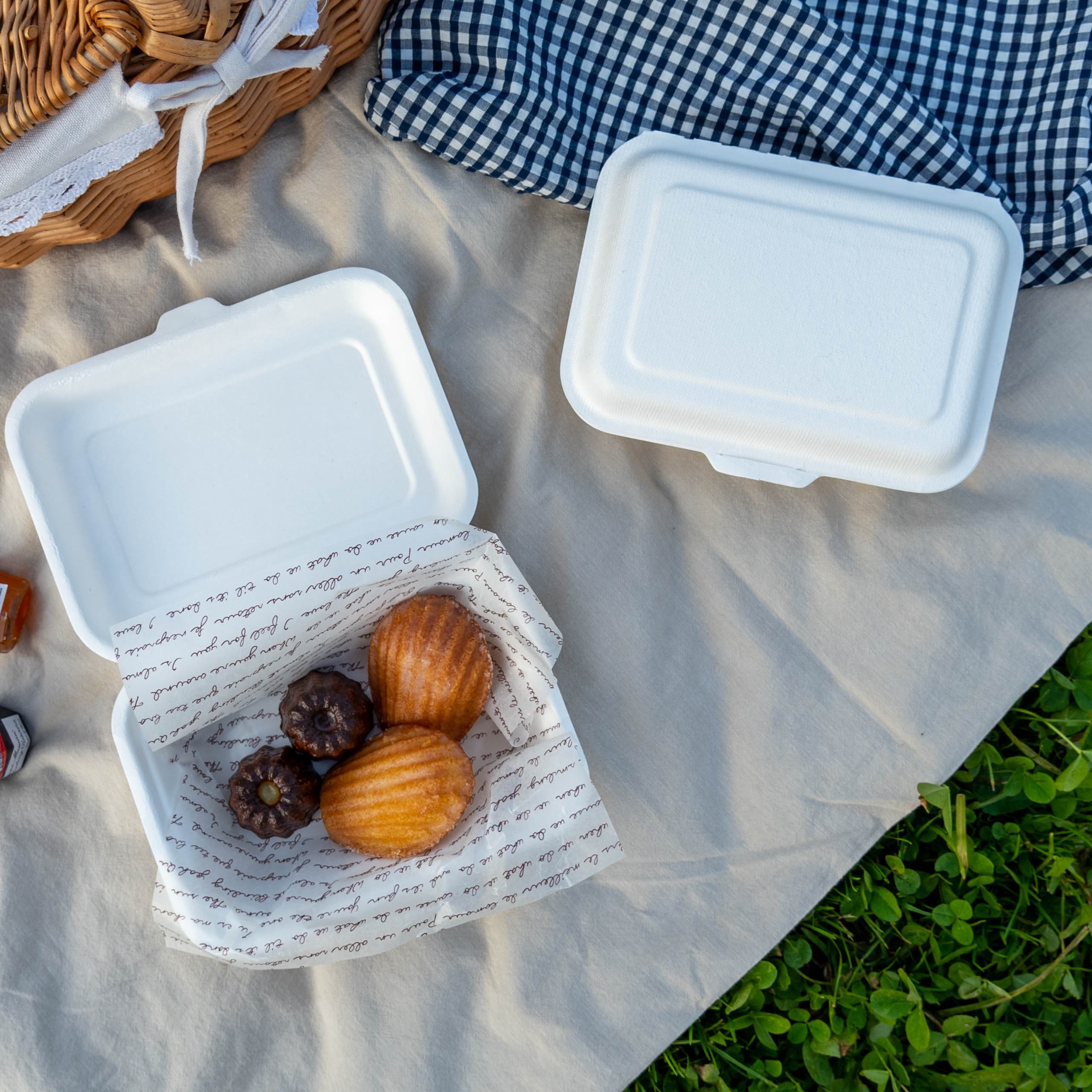나누 펄프 햄버거 용기 도시락 5인치 미니 디저트 샌드위치 김밥 친환경 일회용기 50개 - 상세 이미지 4