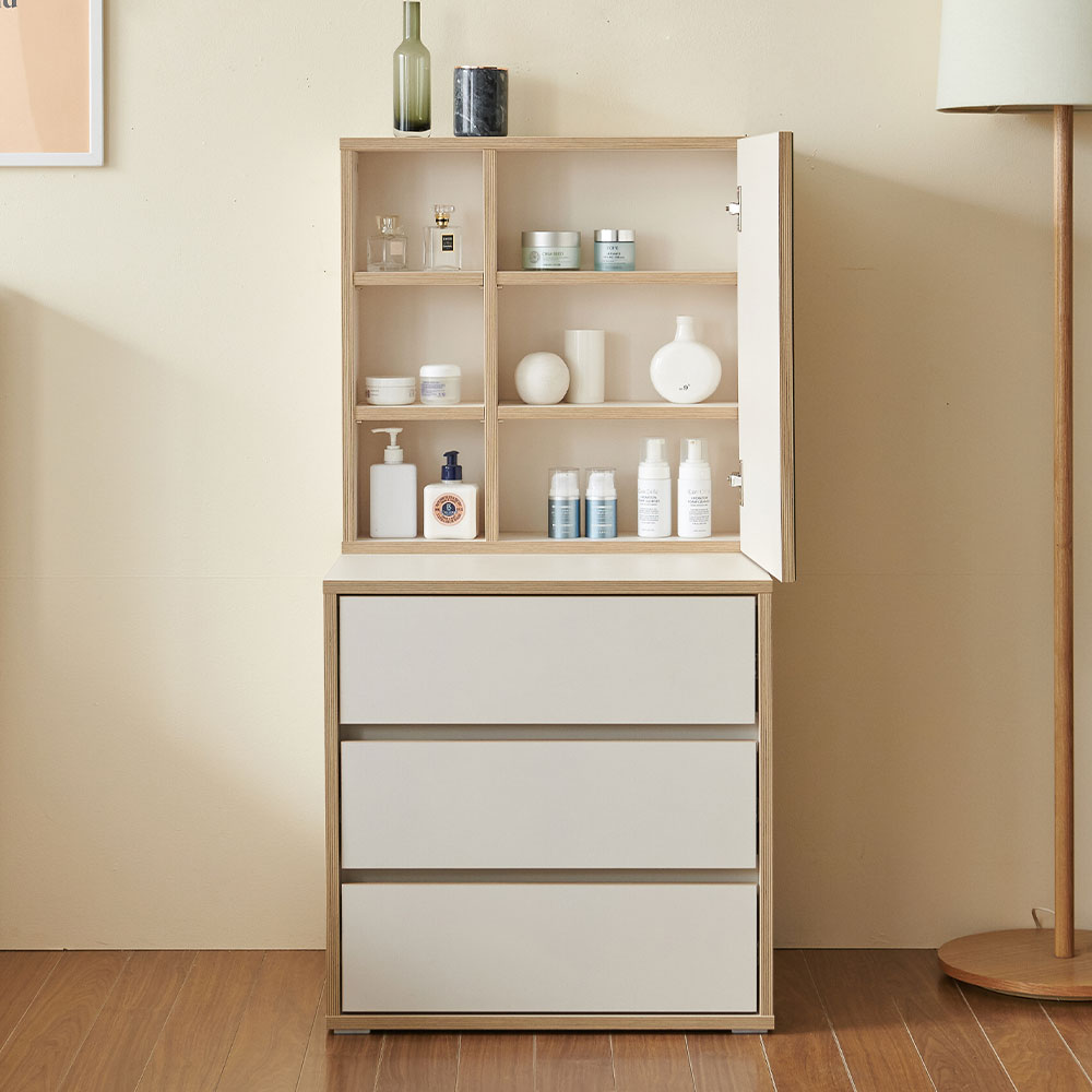 스코나 맨자노 3단 600 서랍장 도어거울 화장대세트