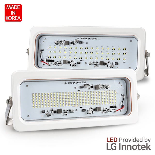 LED 투광기 광폭 슬림 방수 DC 120W 150W 24V 선박 차량용 저온창고 간판조명 투광등 이미지 6