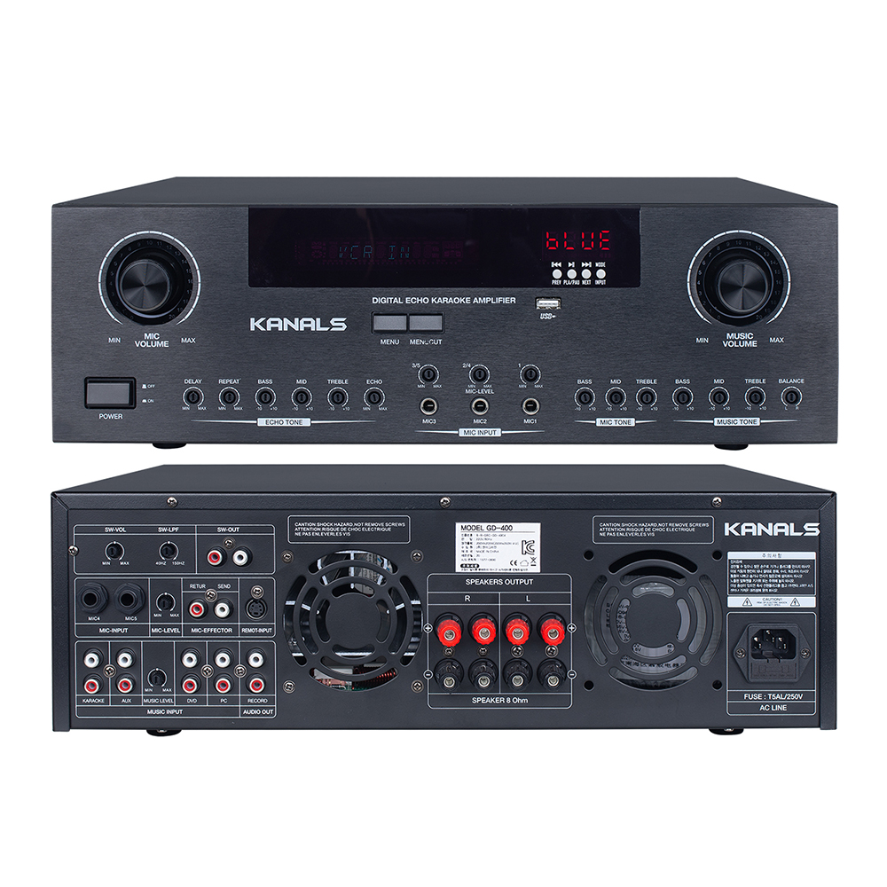 카날스 GD-400 블루투스 앰프 하이파이 카페용 업소용 서브우퍼 연결 믹싱앰프 이미지 2