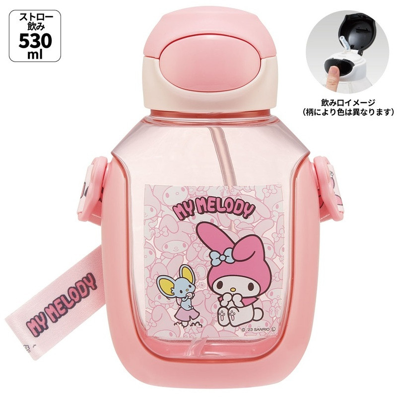 [발주상품 2~4 영업일 후 발송예정] 스케이터 마이멜로디 원푸쉬 스트로 보틀 530ml PDSH6DX - 주방·식기 - 하카타몰