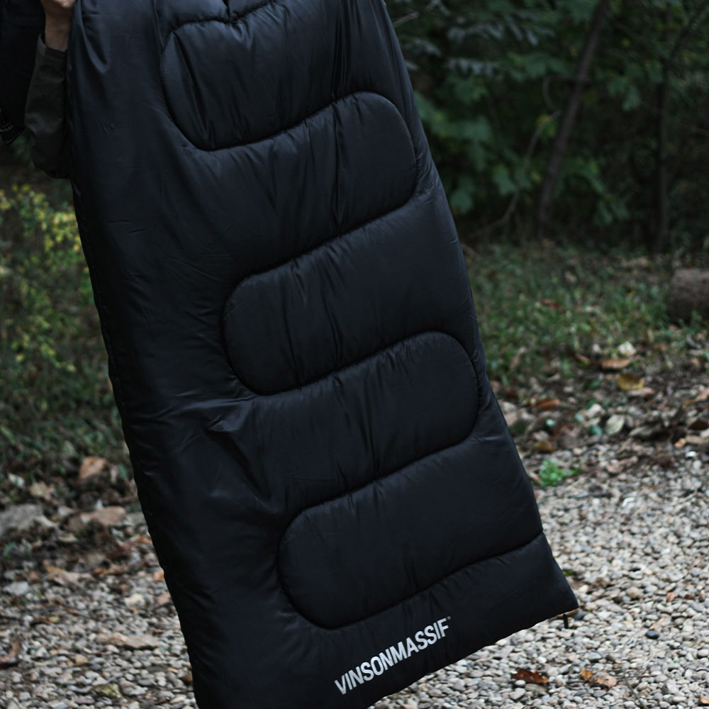 빈슨메시프 히프노스 플러스 침낭 이불 경량 사계절 백패킹 차박 캠핑침낭 2000g, 블랙