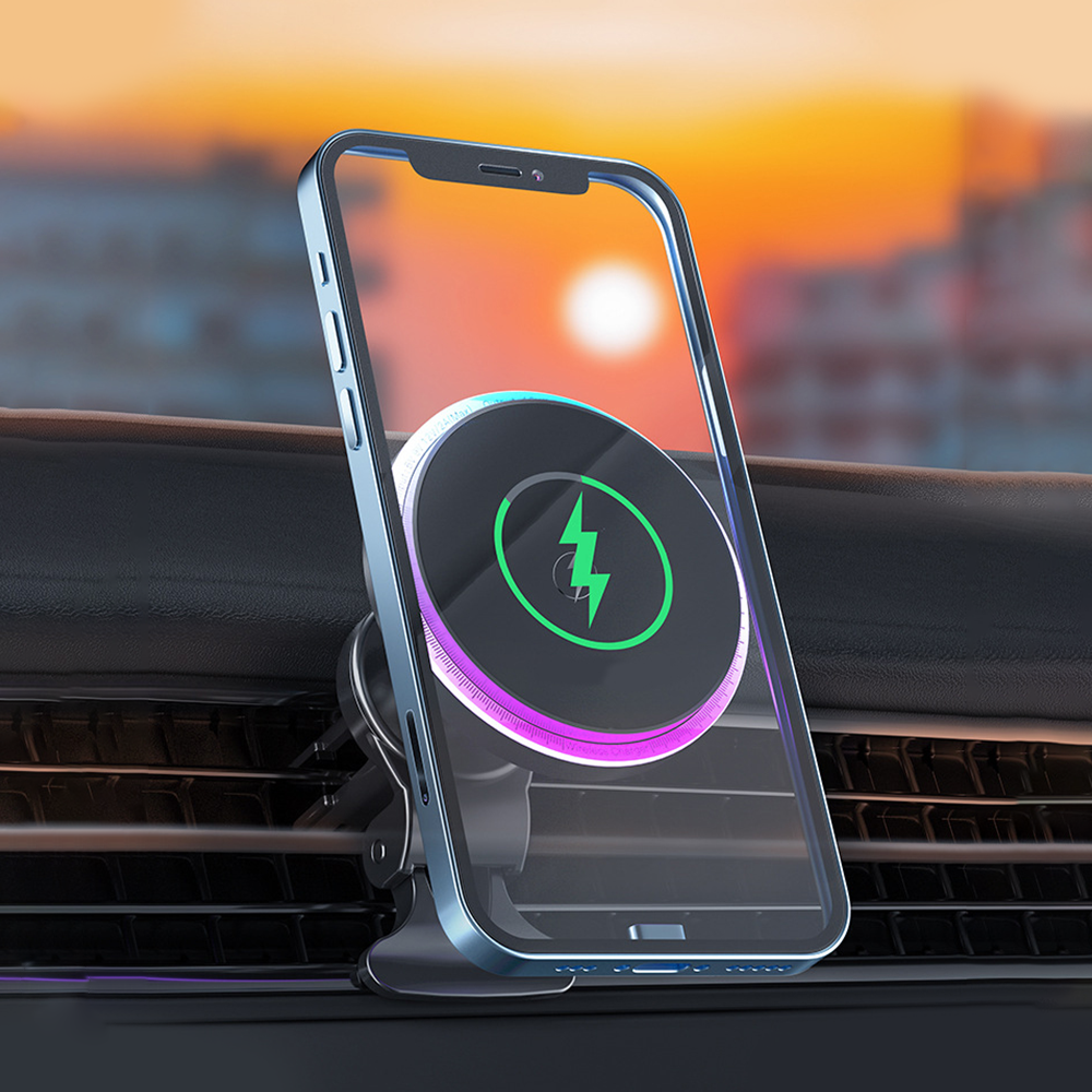 헤누스 SODIC 맥세이프 차량용 휴대폰 거치대 무선충전기 RGB