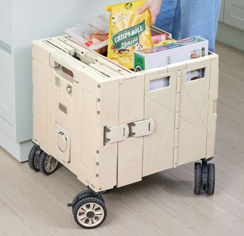 코드 26 리빙 웨건 테이블 캠핑 캐리어+월넛 상판포함 광폭휠 카트 단일색 1세대