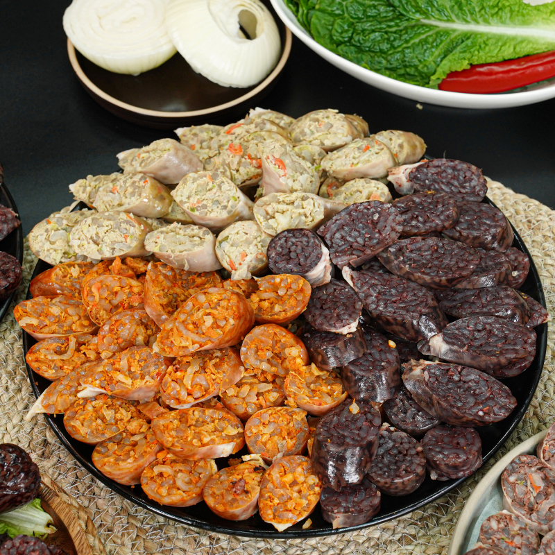 찰 순대 옛날 토종 백 김치 야채 고기 모듬 순대 400g - 상세 이미지 2