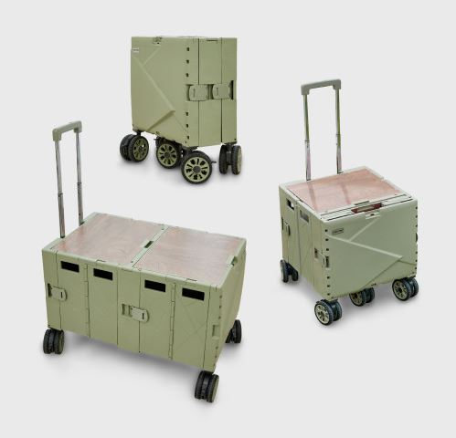 코드 26 리빙 웨건 테이블 캠핑 캐리어+월넛 상판포함 광폭휠 카트 단일색 1세대