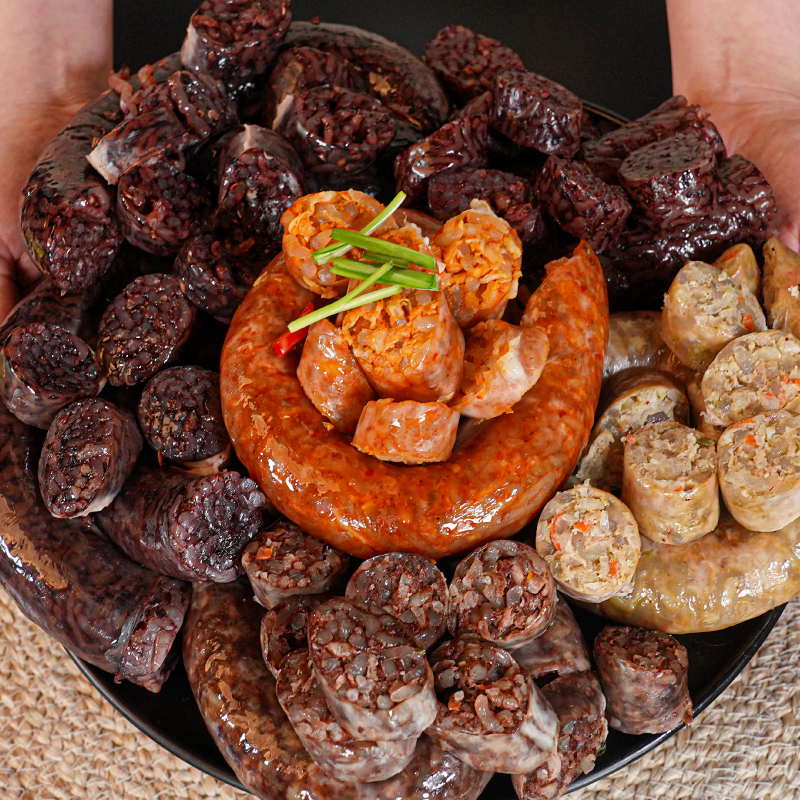 찰 순대 옛날 토종 백 김치 야채 고기 모듬 순대 400g