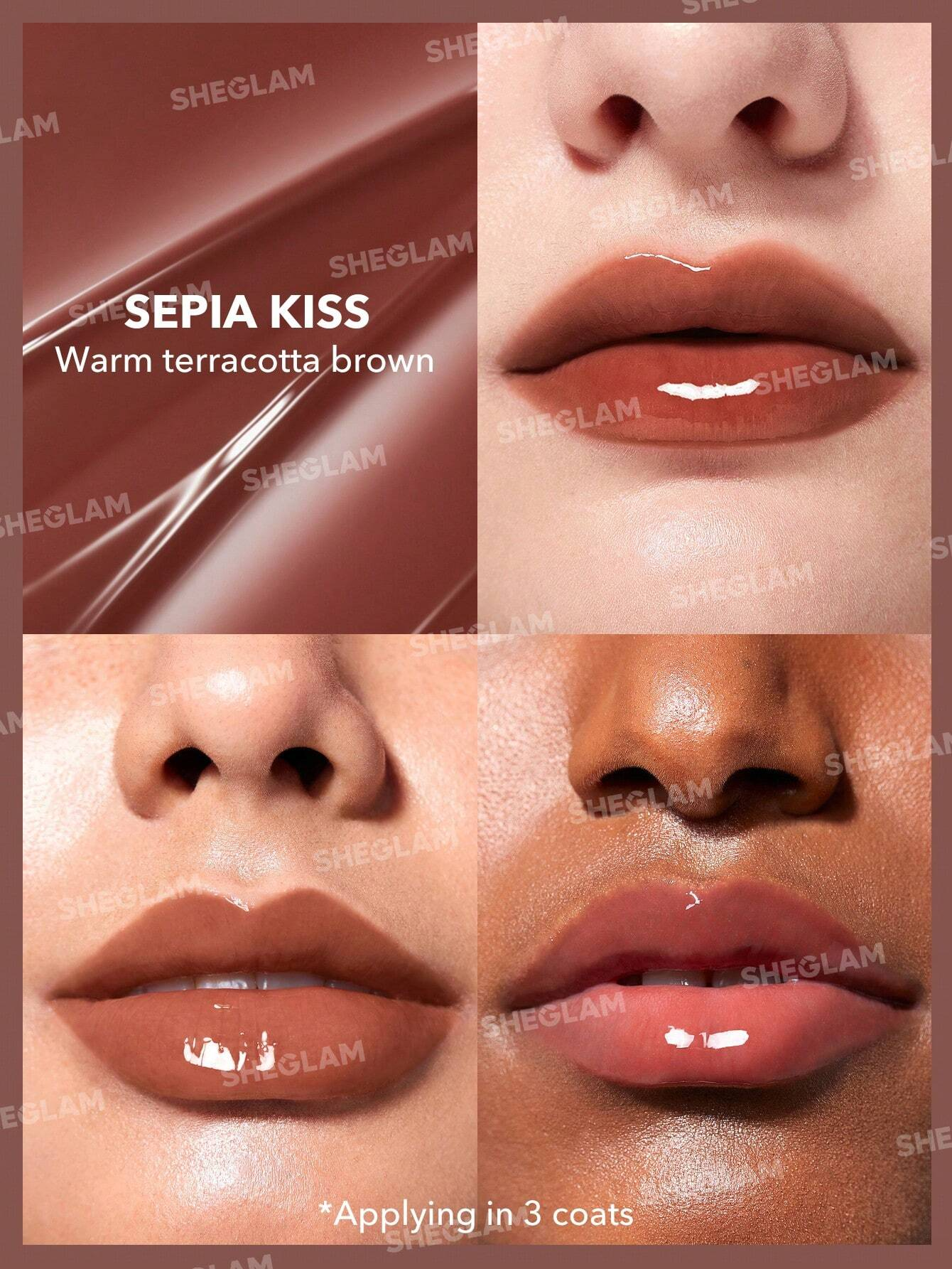 쉬글램 파우트 퍼펙트 샤인 립플럼퍼 글로시밤 sephia kiss - 상세 이미지 5