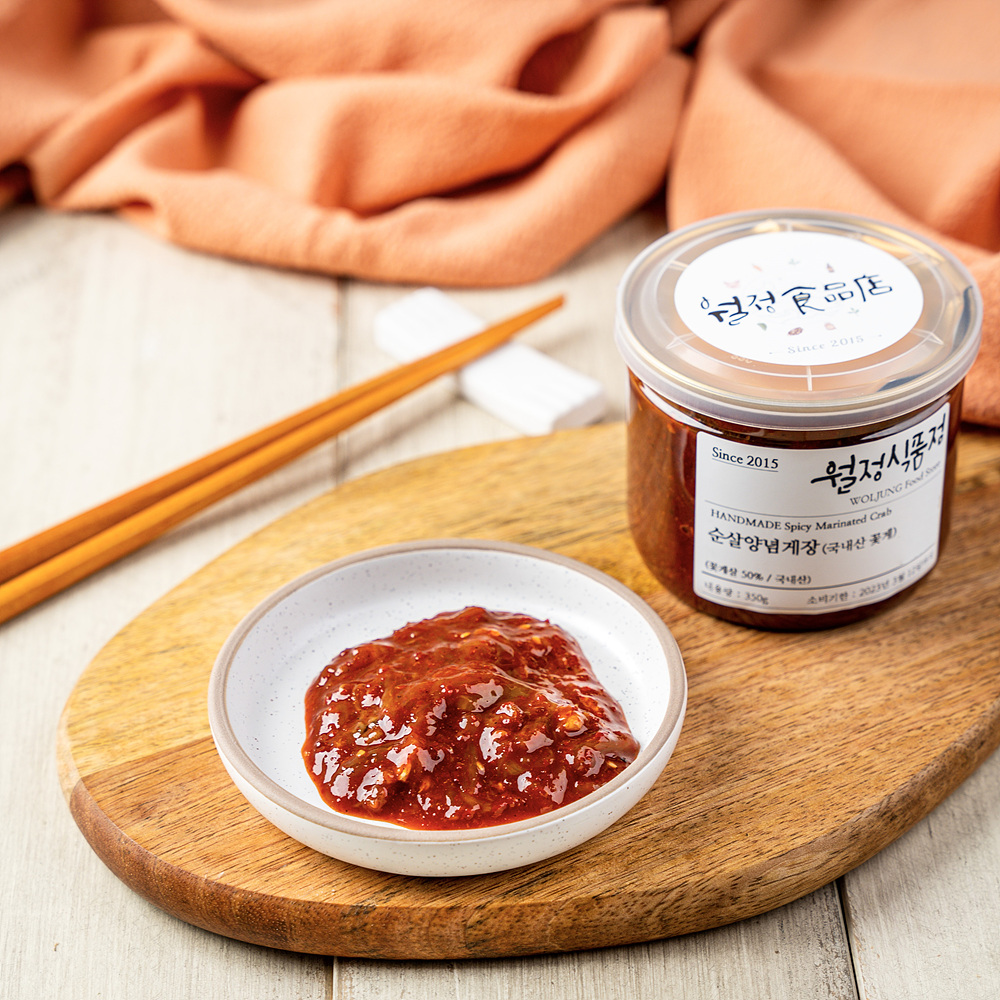 국내산 꽃게 순살 양념게장 300g 매콤달콤 밥도둑 월정식품점