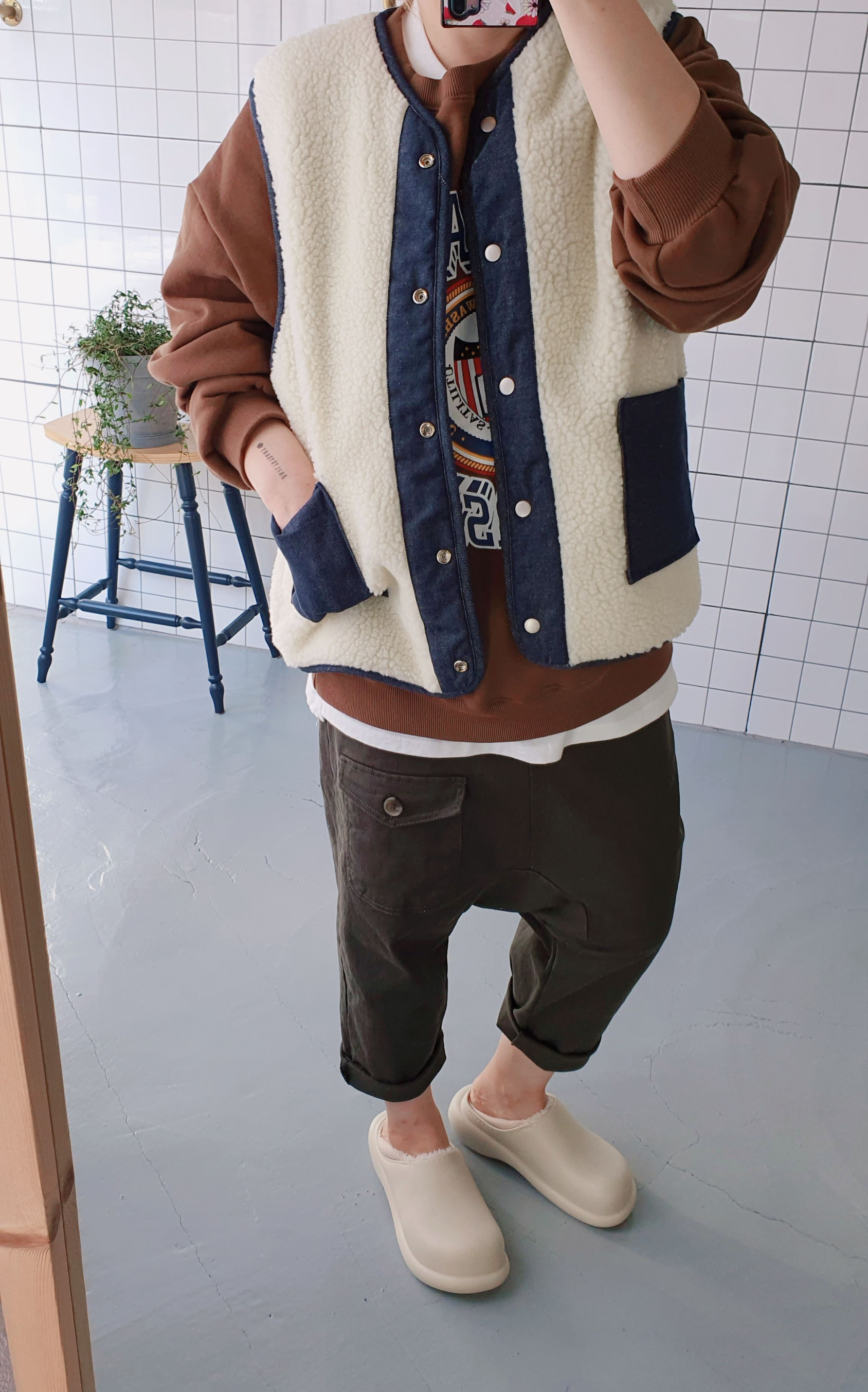 (무배) 제이엠 기모 면 스판 배기바지 - 상세 이미지 4