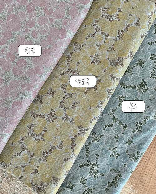 더블유패브릭 뉴문 미니로즈4 이중직 꽃무늬 면 천 원단 커튼 침구 천가게 - 상세 이미지 2