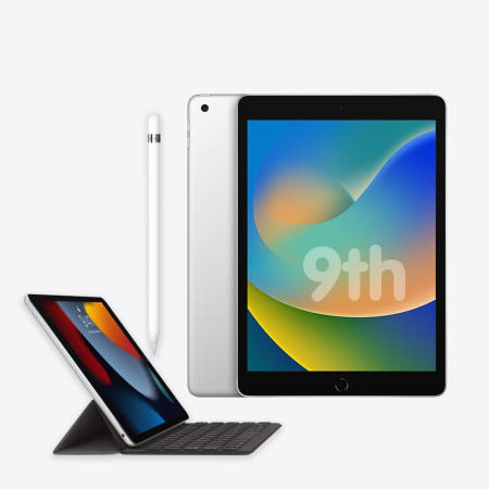 당일출고 Apple 정품 아이패드9세대 10.2 WIFI 64GB 실버+애플펜슬+스마트키보드/SD