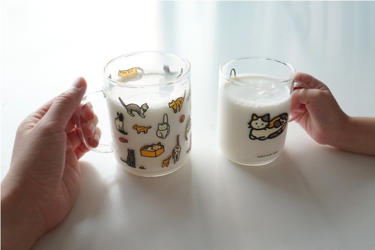 집들이선물 귀여운 강아지 고양이 캐릭터 내열 신혼집 선물 제로퍼제로 손잡이유리컵 이미지 6