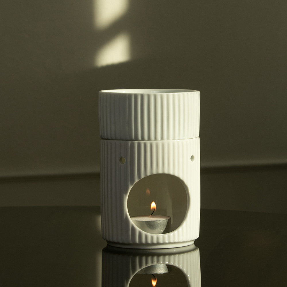 아로니카 대용량 스트라이프 아로마 오일버너 램프 에센셜오일 워머 세트